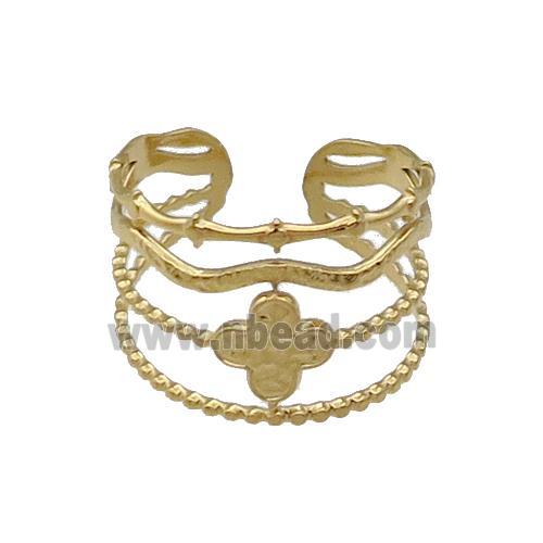 Stainless Steel Ring Gold Plated
