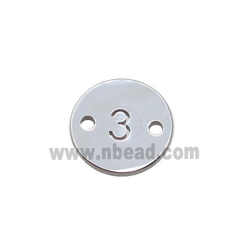Raw Stainless Steel Circle Number3 Connector