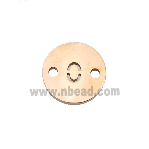 Stainless Steel Circle Number0 Connector Rose Gold