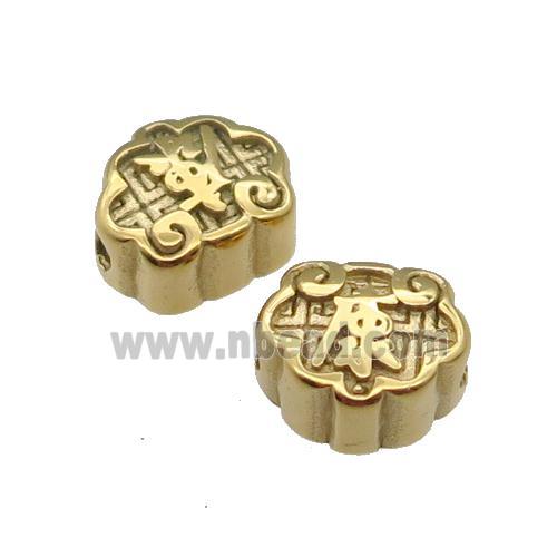 Stainless Steel Beads Kang Gold Plated
