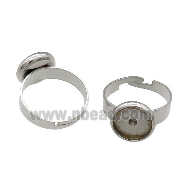 Raw Stainless Steel Ring with Pad