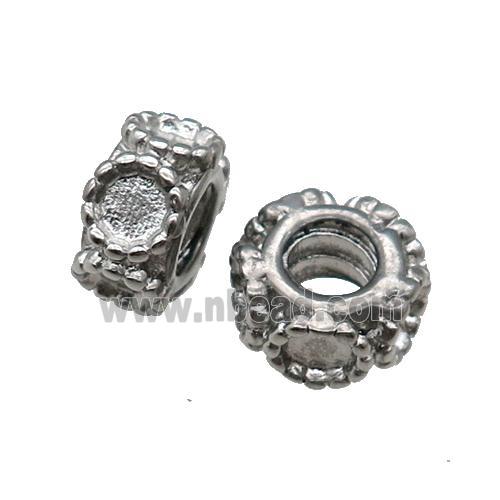 Raw Stainless Steel Rondelle Beads With Pad Large Hole