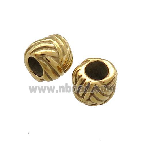 Stainless Steel Tube Beads Large Hole Gold Plated