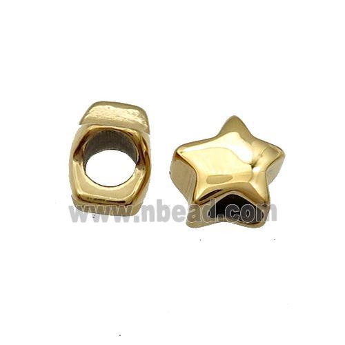 Stainless Steel Star Spacer Beads Gold Plated