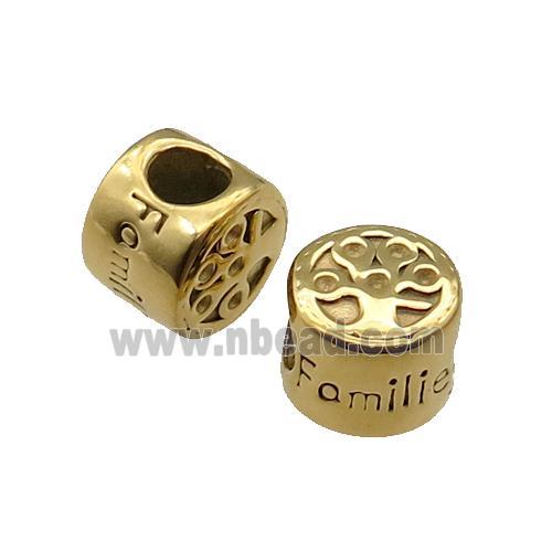 Stainless Steel Coin Button Beads Gold Plated