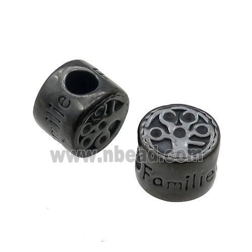 Stainless Steel Coin Button Beads Black Plated