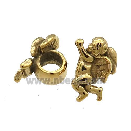 Stainless Steel Angel Charm Beads Gold Plated