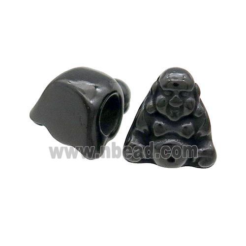 Stainless Steel Buddha Beads Large Hole Black Plated