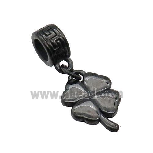 Stainless Steel Clover Pendant Black Plated