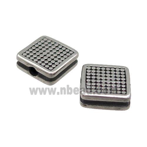 Stainless Steel Square Beads Antique Silver