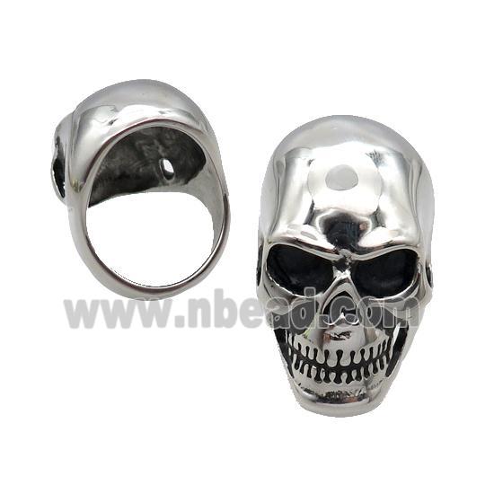 Stainless Steel Ring Skull Antique Silver