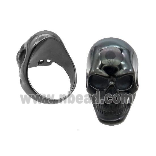 Stainless Steel Skull Ring Black Plated