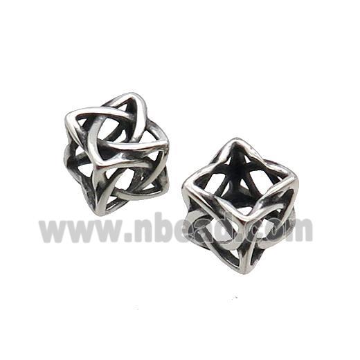 Stainless Steel Puzzle Beads Antique Silver