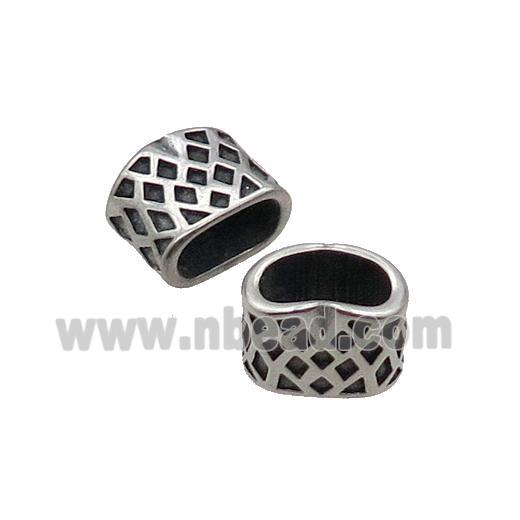 Stainless Steel Beads Large Hole Antique Silver