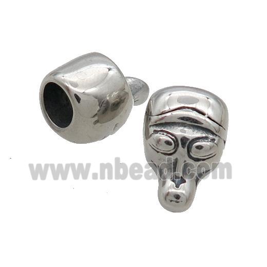 Stainless Steel Header Beads Large Hole Antique Silver