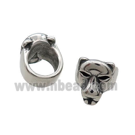 Stainless Steel Tiger Beads Large Hole Antique Silver
