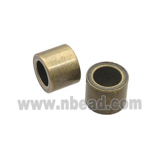 Stainless Steel Tube Beads Large Hole Antique Bronze