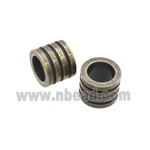 Stainless Steel Tube Beads Large Hole Antique Bronze