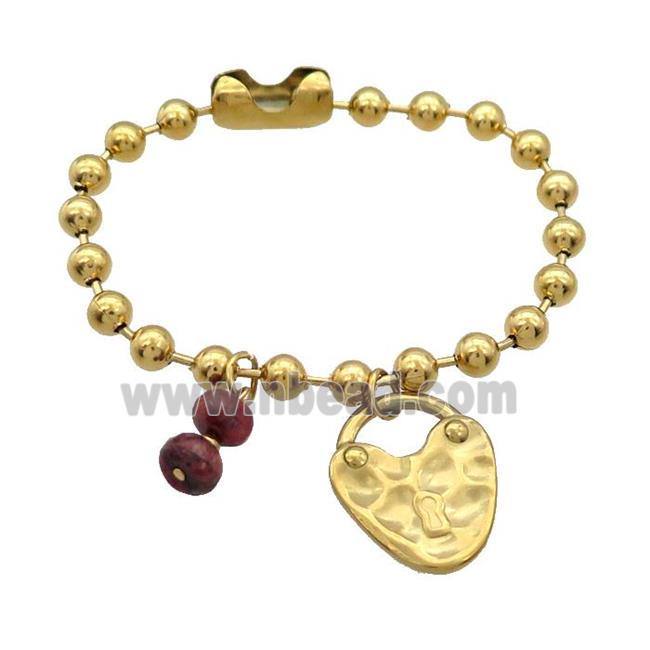 Stainless Steel Bracelet Lock Gold Plated