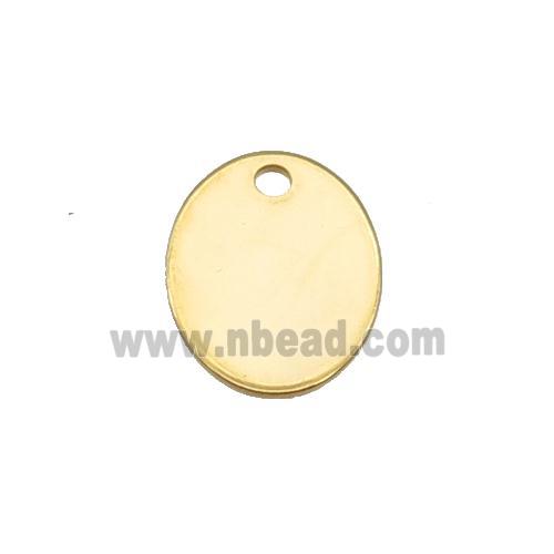 Stainless Steel Oval Pendant Gold Plated