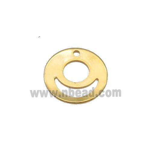 Stainless Steel Emoji Pendant Gold Plated