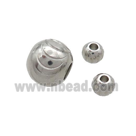 Raw Stainless Steel Beads Round