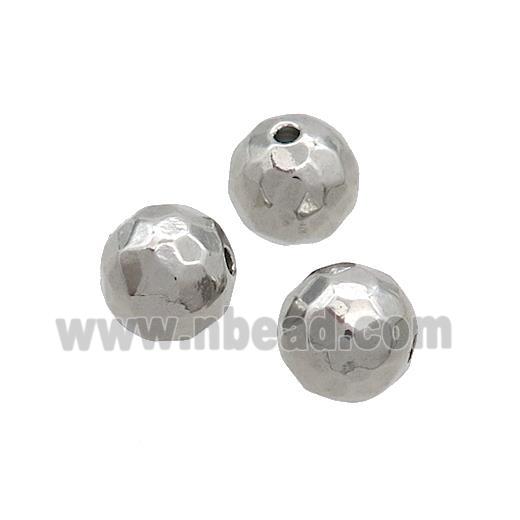 Raw Stainless Steel Beads Faceted Round