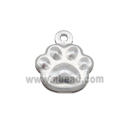 Raw Stainless Steel Paw Pendant