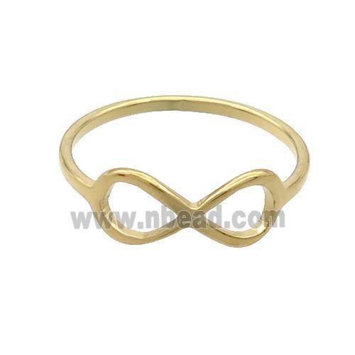 Stainless Steel Rings Infinity Symbols Gold Plated