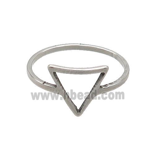 Raw Stainless Steel Rings Triangle