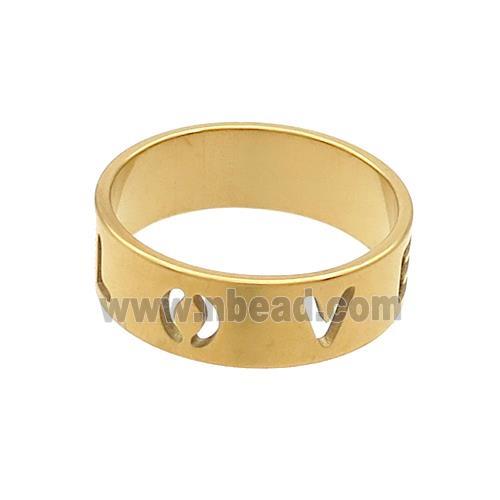 Stainless Steel Rings LOVE Gold Plated