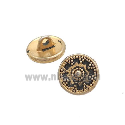 Stainless Steel Button Beads Gold Plated