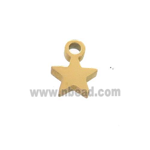 Stainless Steel Star Charms Pendant Gold Plated