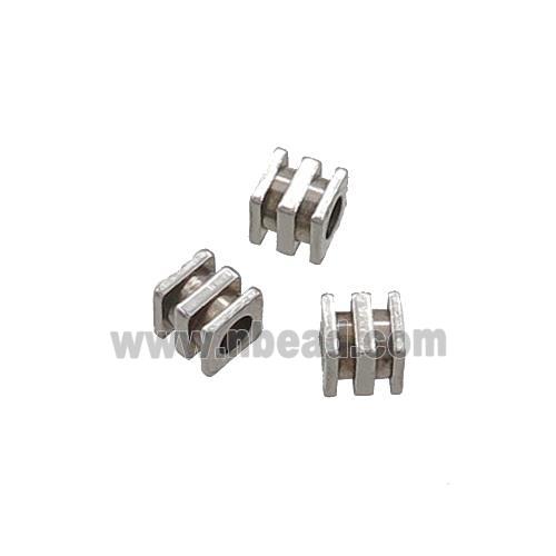 Raw Stainless Steel Square Spacer Beads