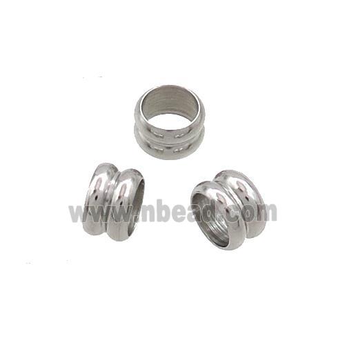 Raw Stainless Steel Rondelle Beads Spacer Large Hole