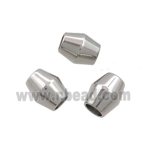 Raw Stainless Steel Bicone Beads Large Hole