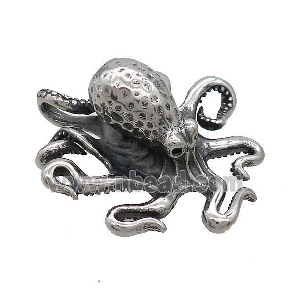 Stainless Steel Octopus Charms Pendant Antique Silver