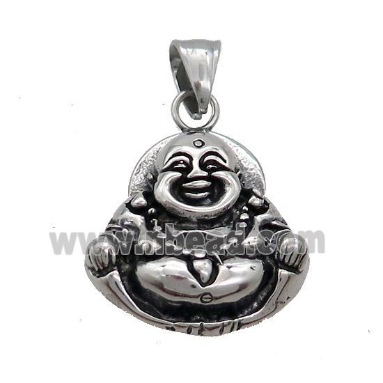 Stainless Steel Buddha Charms Pendant Antique Silver