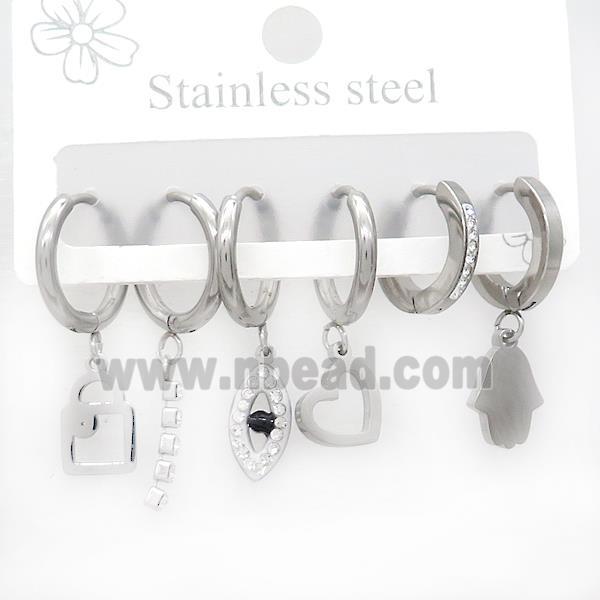 Raw Stainless Steel Earrings Mixed Shapes