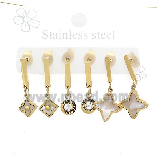 Stainless Steel Earrings Northstar Gold Plated