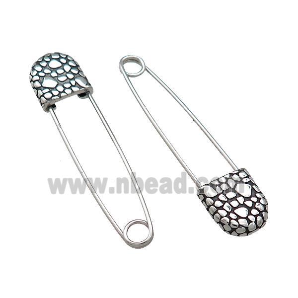 Stainless Steel Safety Pins Antique Silver