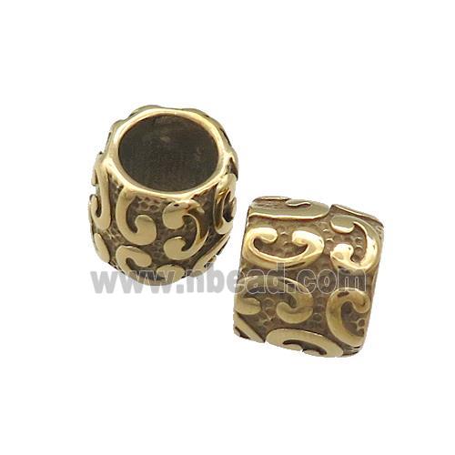 Stainless Steel Column Beads Tube Large Hole Gold Plated