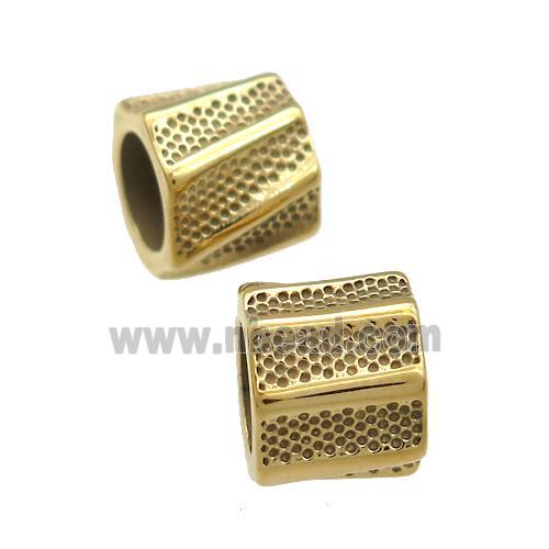 Stainless Steel Tube Beads Gold Plated