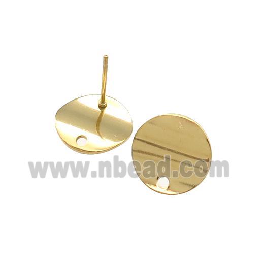 Stainless Steel Stud Earring Circle Gold Plated