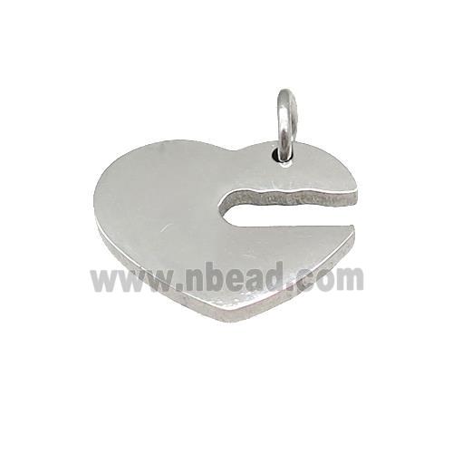 Heart Mouth Charms Raw Stainless Steel Pendant