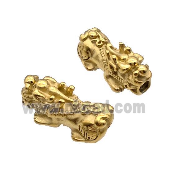 Stainless Steel Pixiu Beads Large Hole Gold Plated