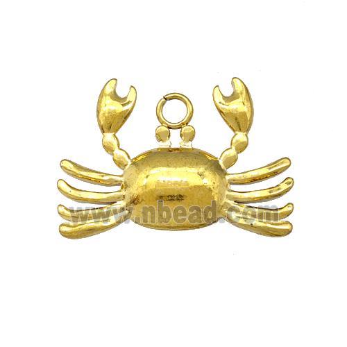 Stainless Steel Crab Charms Pendant Gold Plated