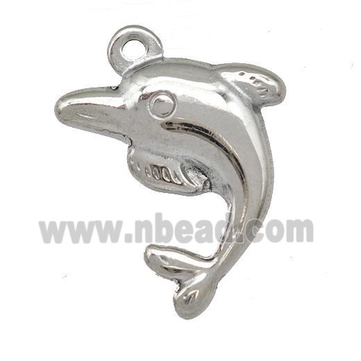 Raw Stainless Steel Dolphin Charms Pendant