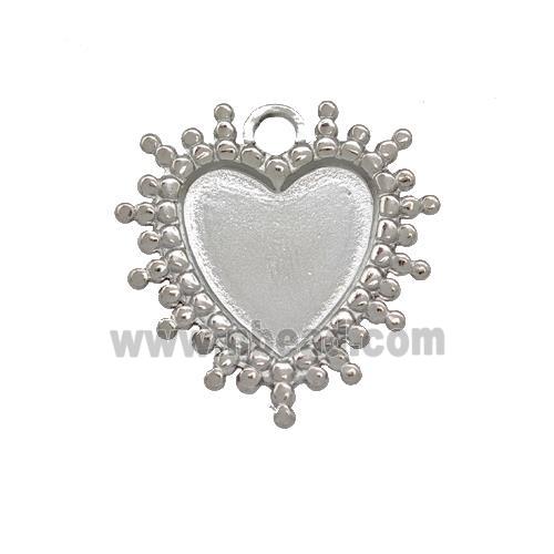 Raw Stainless Steel Heart Pendant With Pad