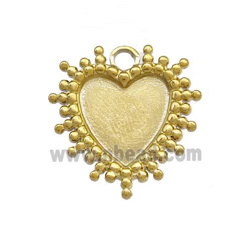 Stainless Steel Heart Pendant With Pad Gold Plated